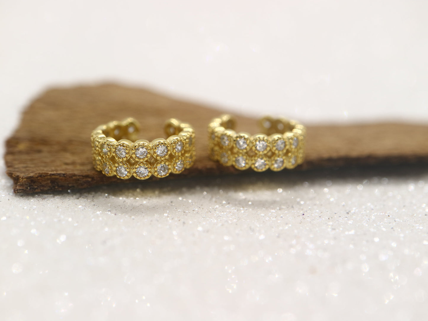 925 sterling silver CZ earring, Gold plated silver earring, Anniversary gift, Gift for her