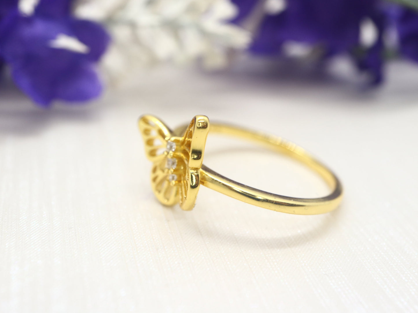 Sterling silver butterfly ring, Anniversary gift