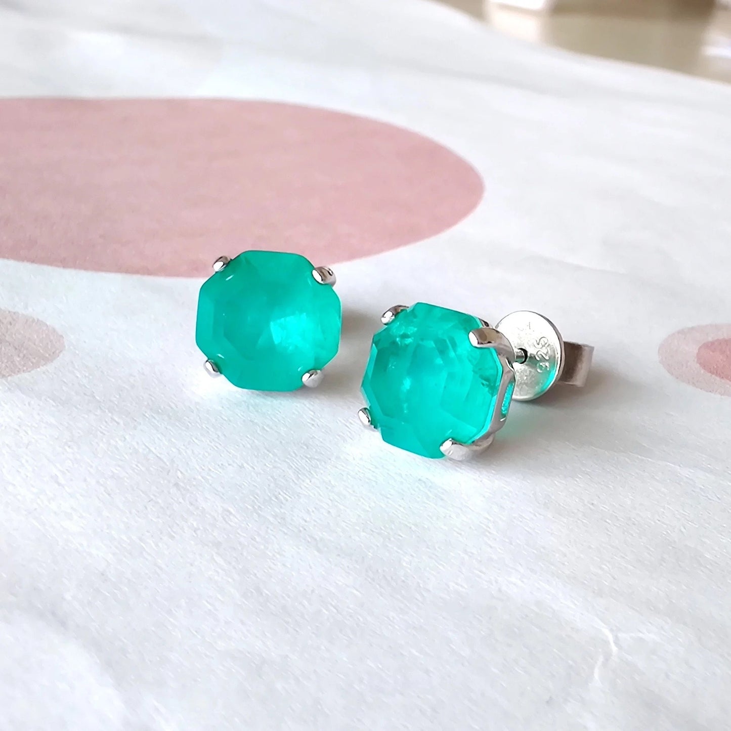 925 sterling silver gemstone earring