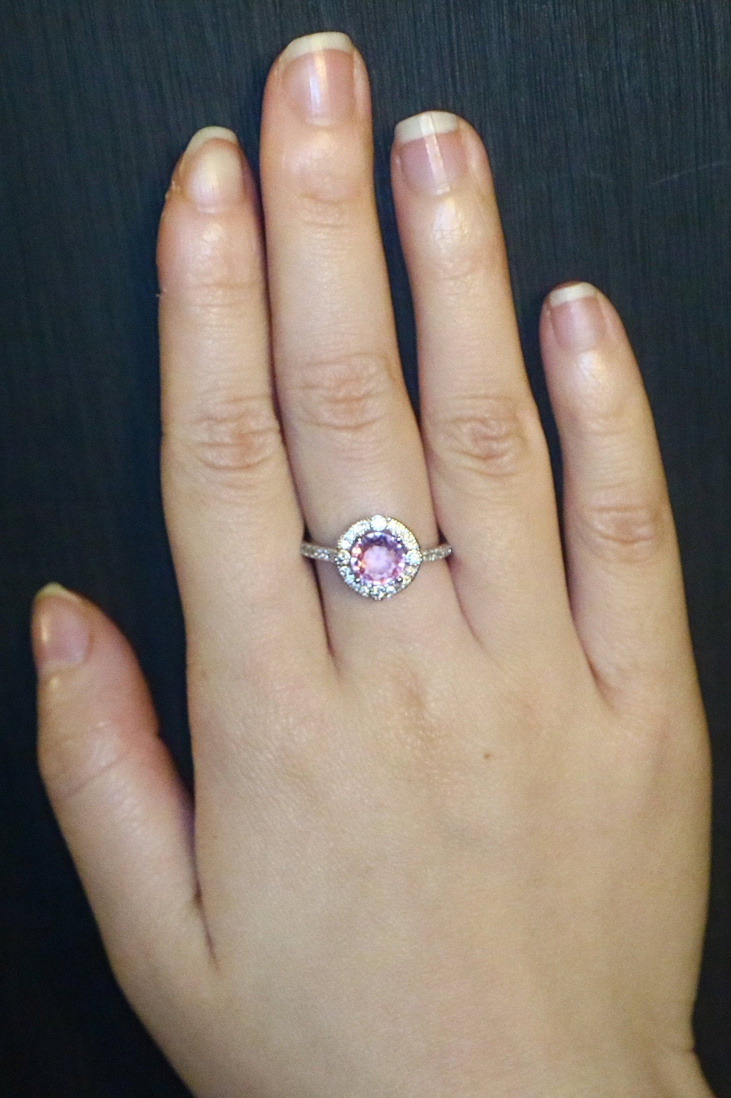 White gold tourmaline and diamond ring, Pink Tourmaline Engagement Ring, tourmaline ring, solid 14k handmade for women