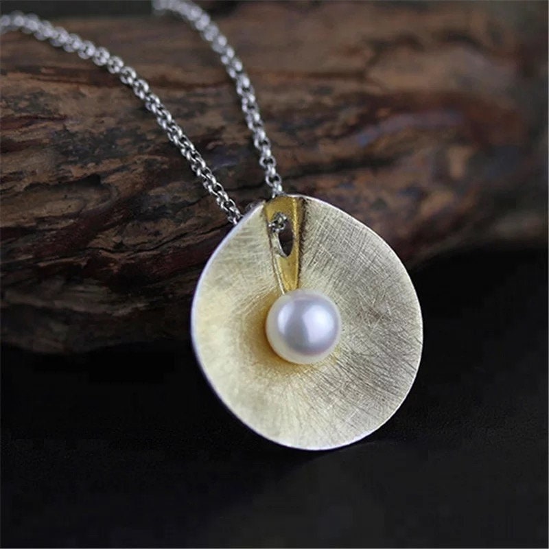 925 sterling silver natural Pearl necklace, Vintage natural Pearl necklace