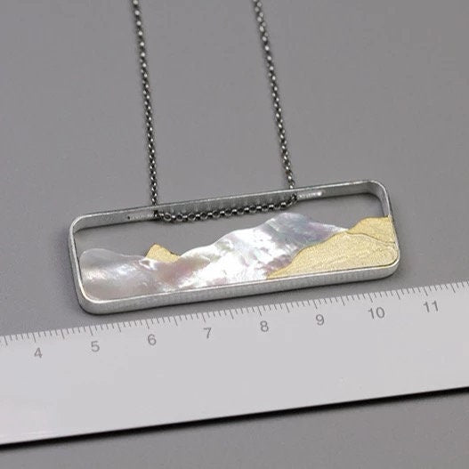 925 sterling silver 3D mountain pendent